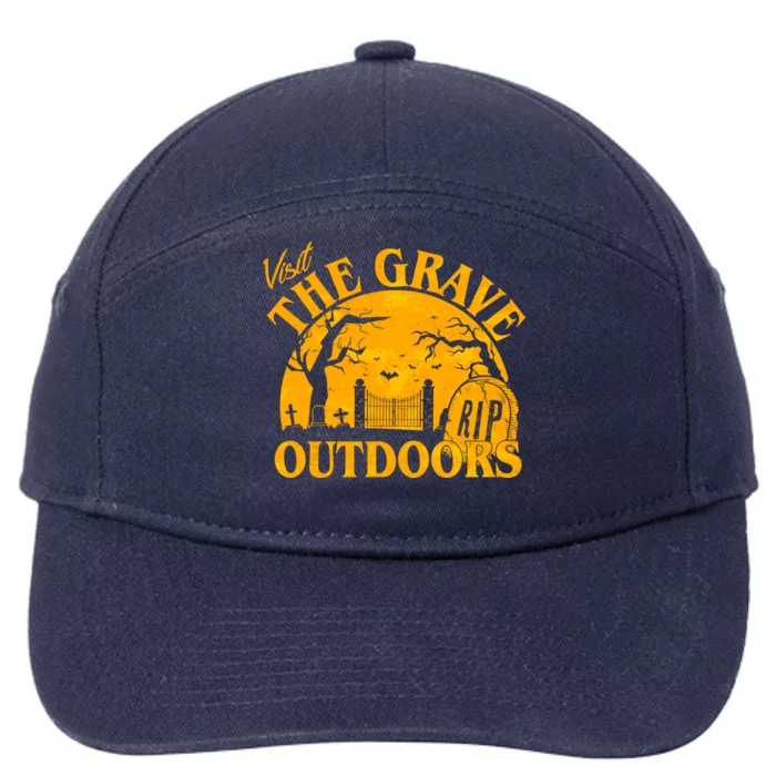 Visit The Grave Outdoors Funny Halloween 7-Panel Snapback Hat