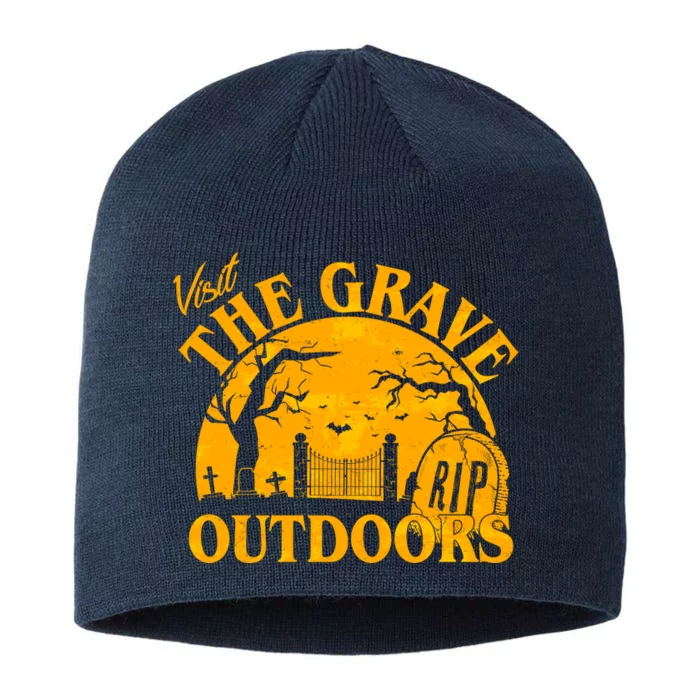 Visit The Grave Outdoors Funny Halloween 8 1/2in Sustainable Knit Beanie