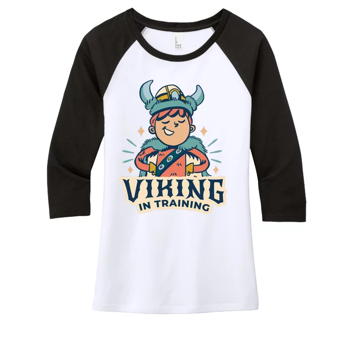 Viking In Training Women's Tri-Blend 3/4-Sleeve Raglan Shirt