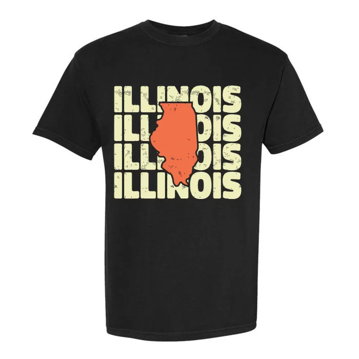 Vintage Illinois Usa State Garment-Dyed Heavyweight T-Shirt