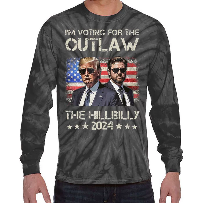 Vintage IM Voting For The Outlaw And The Hillbilly 2024 Tie-Dye Long Sleeve Shirt