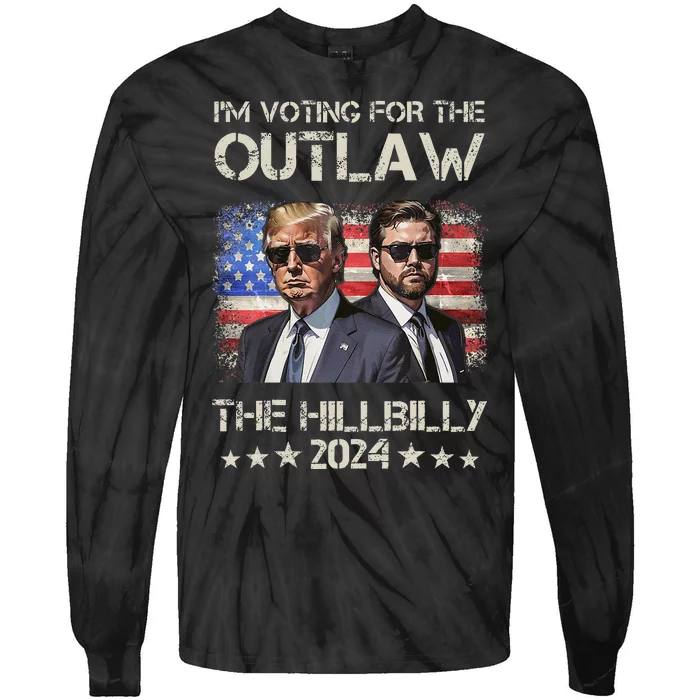 Vintage IM Voting For The Outlaw And The Hillbilly 2024 Tie-Dye Long Sleeve Shirt