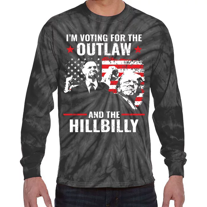 Vintage IM Voting For The Outlaw And The Hillbilly 2024 Tie-Dye Long Sleeve Shirt