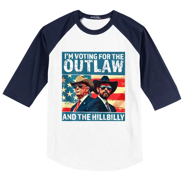 Vintage IM Voting For The Outlaw And The Hillbilly On Back Baseball Sleeve Shirt