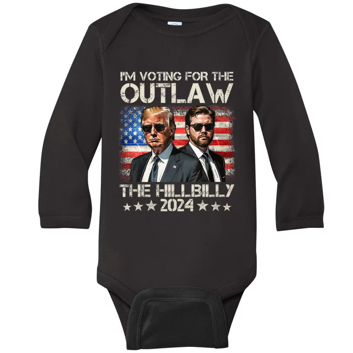 Vintage IM Voting For The Outlaw And The Hillbilly 2024 Baby Long Sleeve Bodysuit