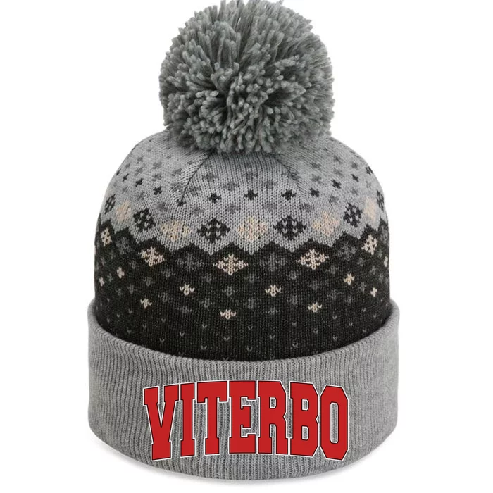 Viterbo Italy Varsity Style Vintage Retro Italian Sports Cute Gift The Baniff Cuffed Pom Beanie