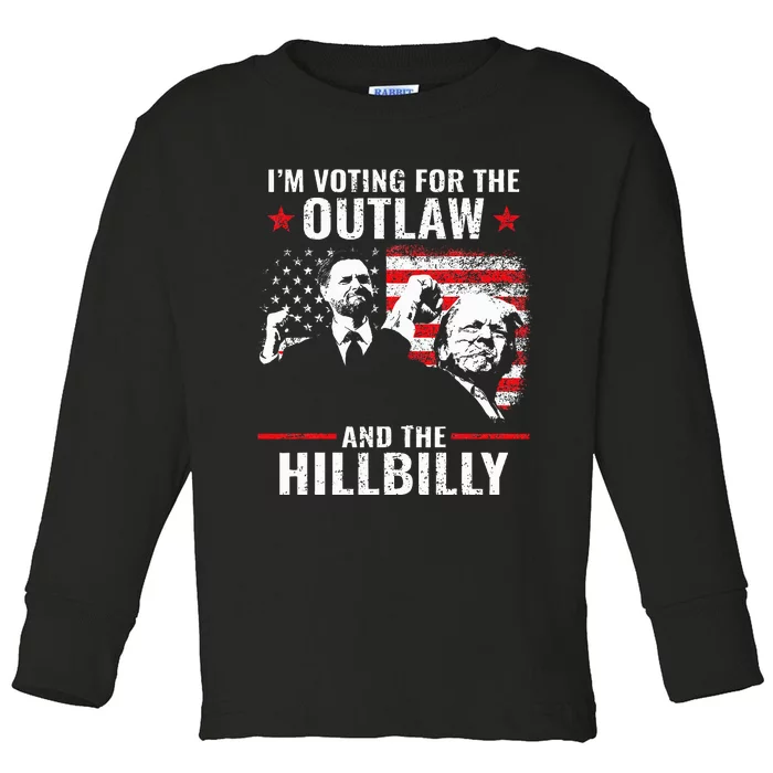 Vintage IM Voting For The Outlaw And The Hillbilly 2024 Toddler Long Sleeve Shirt