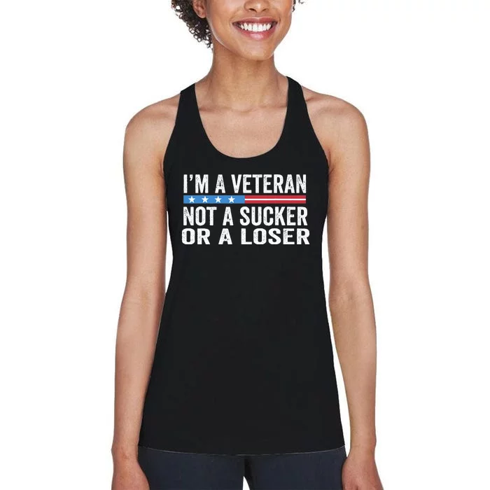 Vintage IM Veteran Not A Sucker Or A Loser Women's Racerback Tank