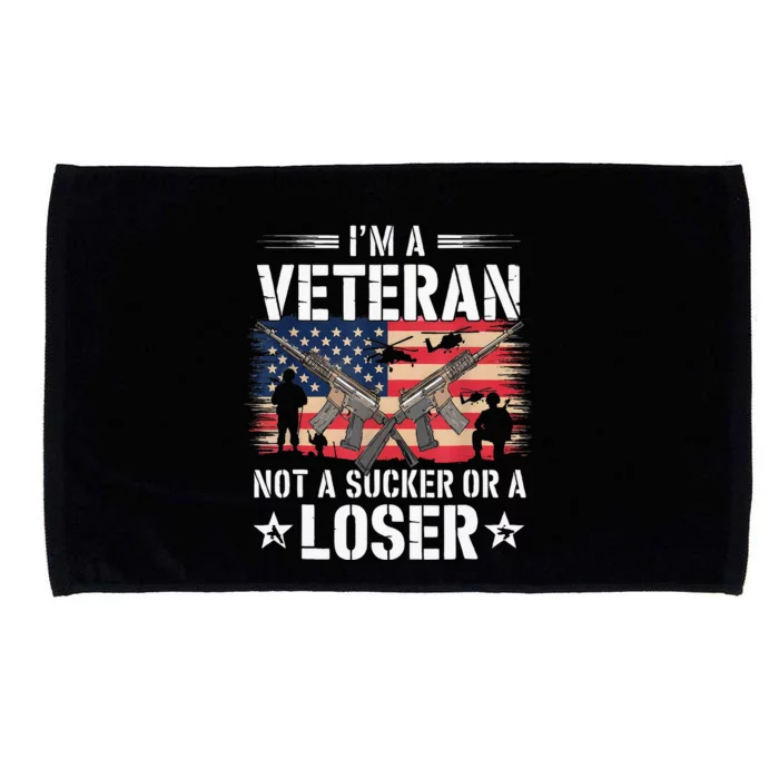 Vintage IM Veteran Not A Sucker Or A Loser Veteran Military Microfiber Hand Towel