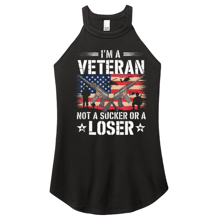 Vintage IM Veteran Not A Sucker Or A Loser Veteran Military Women’s Perfect Tri Rocker Tank