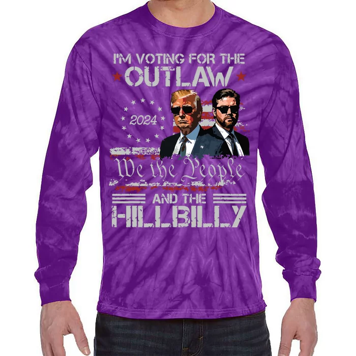 Vintage IM Voting For The Outlaw And The Hillbilly 2024 Tie-Dye Long Sleeve Shirt