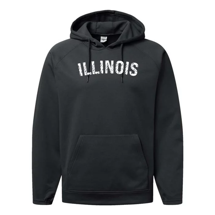 Vintage Illinois Performance Fleece Hoodie