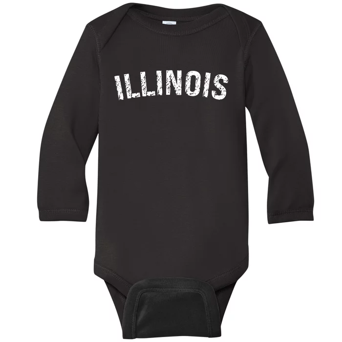 Vintage Illinois Baby Long Sleeve Bodysuit