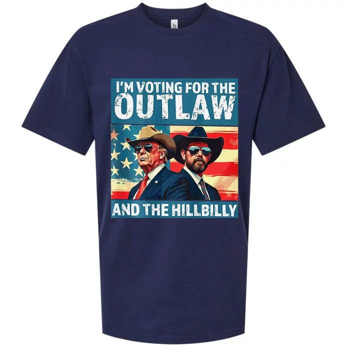 Vintage IM Voting For The Outlaw And The Hillbilly On Back Gift Sueded Cloud Jersey T-Shirt