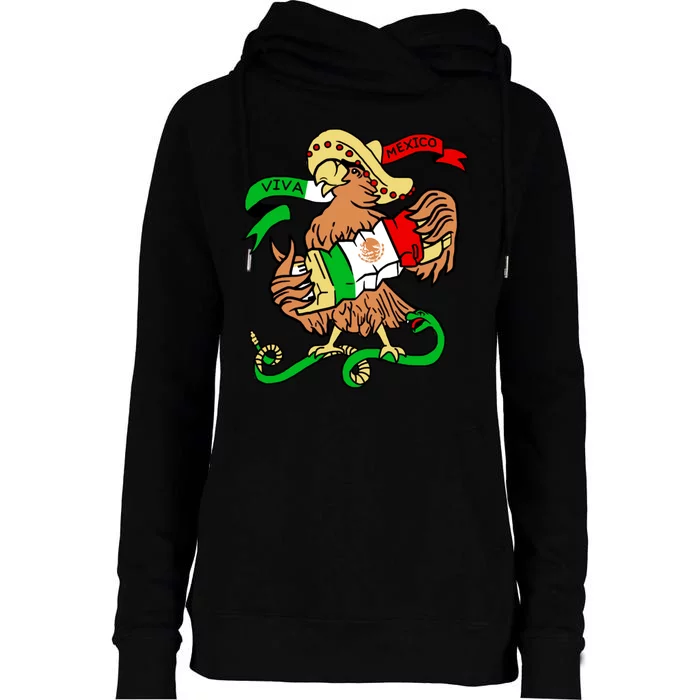 Viva Mexico Womens Funnel Neck Pullover Hood