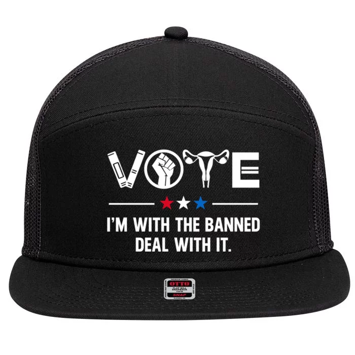 Vote Im With The Banned Deal With It 7 Panel Mesh Trucker Snapback Hat