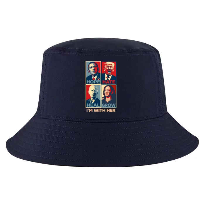 Vintage Im With Her Vote Kamala Harris 2024 Cool Comfort Performance Bucket Hat