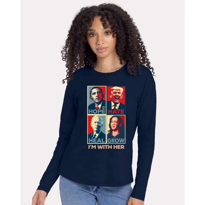 Vintage Im With Her Vote Kamala Harris 2024 Womens Cotton Relaxed Long Sleeve T-Shirt