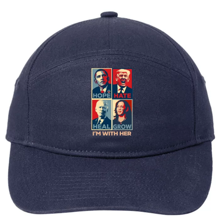 Vintage Im With Her Vote Kamala Harris 2024 7-Panel Snapback Hat