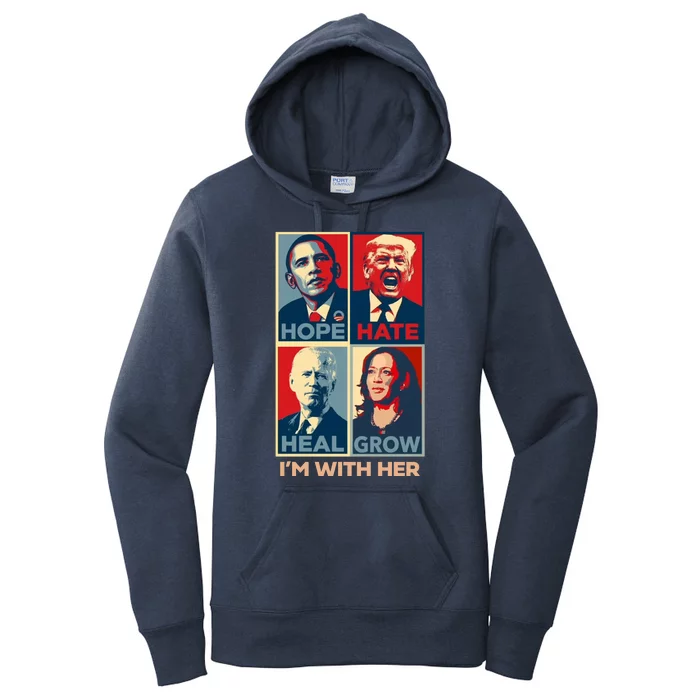 Vintage Im With Her Vote Kamala Harris 2024 Women's Pullover Hoodie