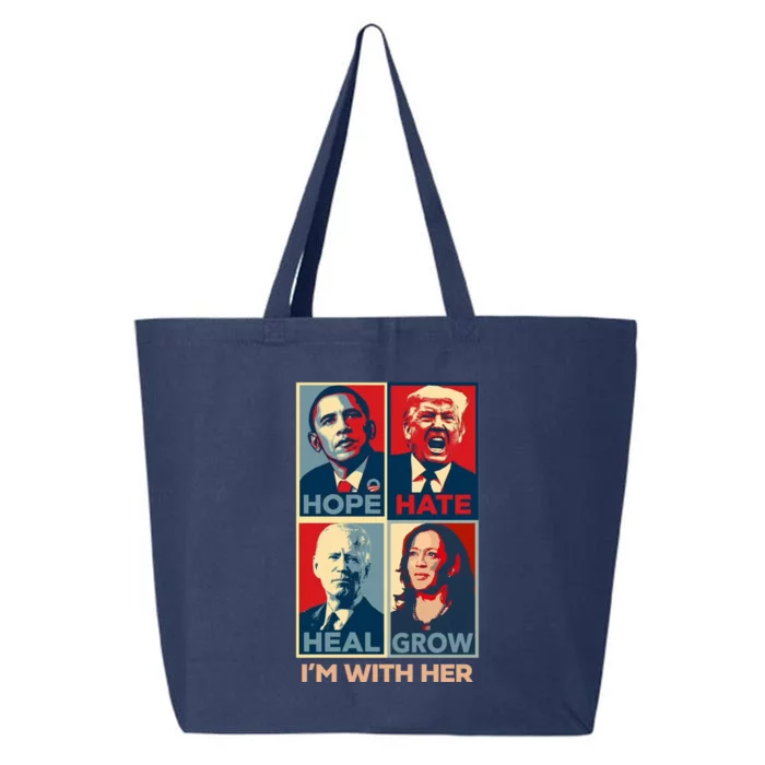 Vintage Im With Her Vote Kamala Harris 2024 25L Jumbo Tote