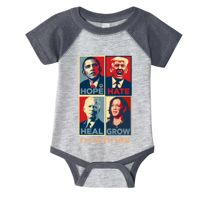 Vintage Im With Her Vote Kamala Harris 2024 Infant Baby Jersey Bodysuit