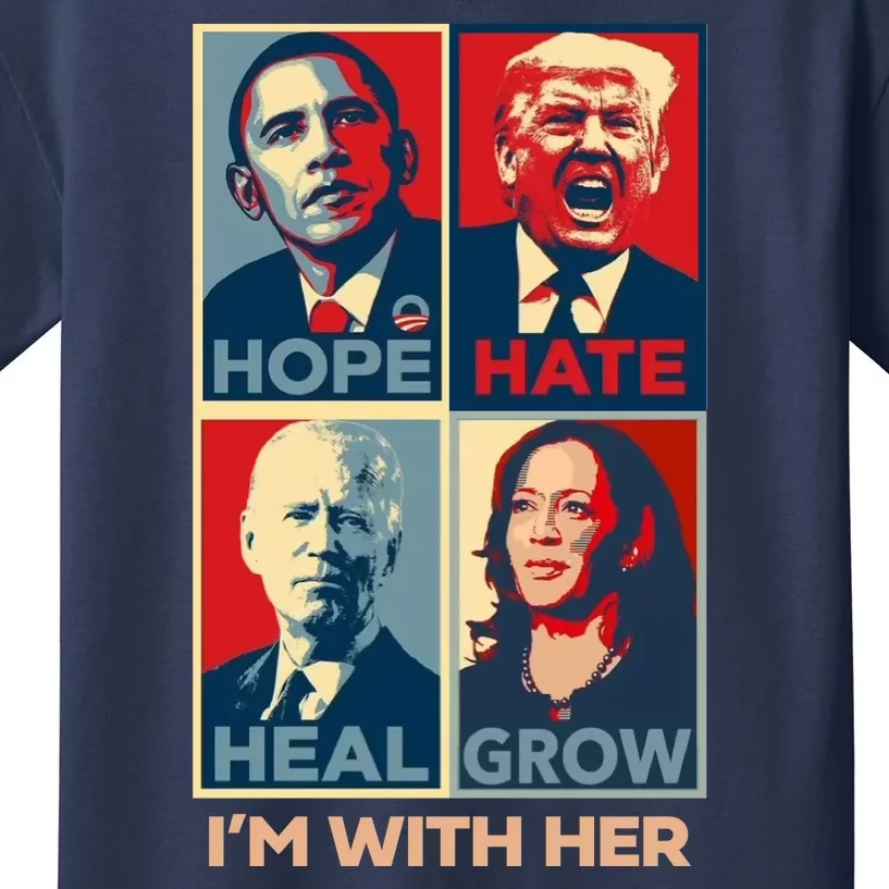 Vintage Im With Her Vote Kamala Harris 2024 Kids T-Shirt