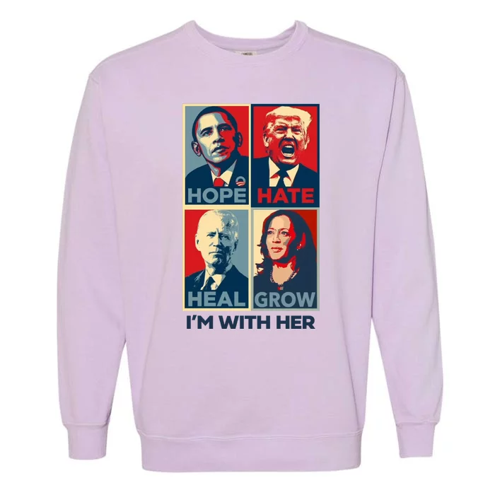 Vintage Im With Her Vote Kamala Harris 2024 Garment-Dyed Sweatshirt