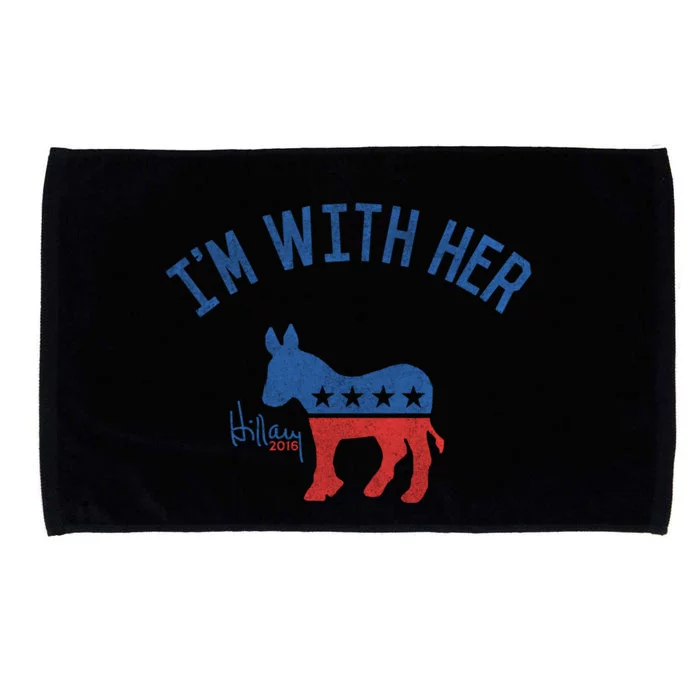 Vintage Im With Her Hillary Clinton Gift Microfiber Hand Towel