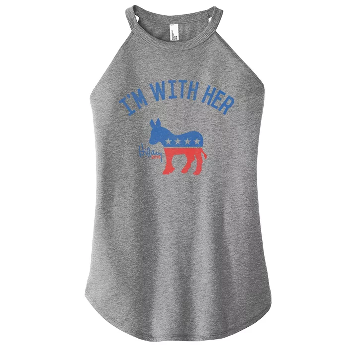 Vintage Im With Her Hillary Clinton Gift Women’s Perfect Tri Rocker Tank