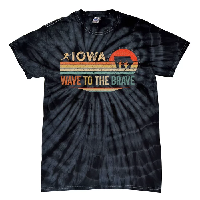 Vintage Iowa Wave To The Brave Football Childrens Hospital Tie-Dye T-Shirt