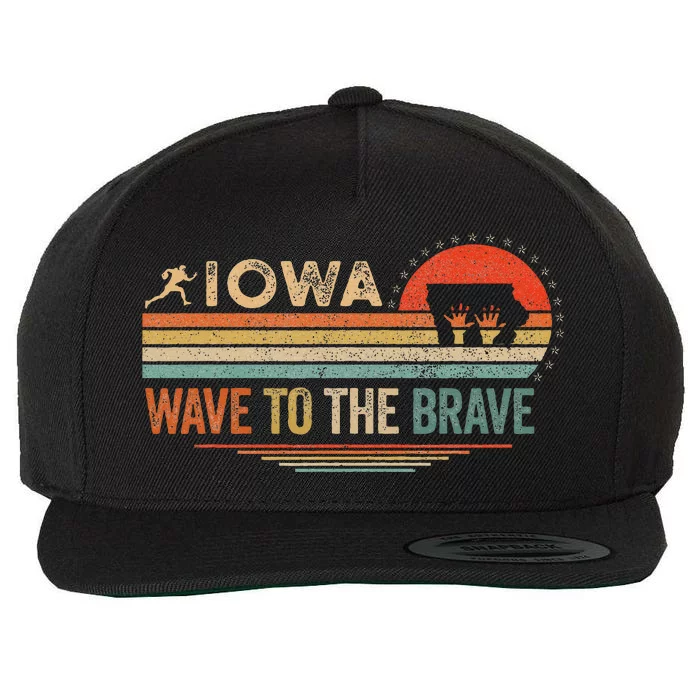 Vintage Iowa Wave To The Brave Football Childrens Hospital Wool Snapback Cap