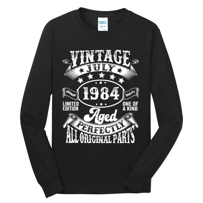 Vintage July 1984 40th Birthday Gifts 40 Year Old Tall Long Sleeve T-Shirt