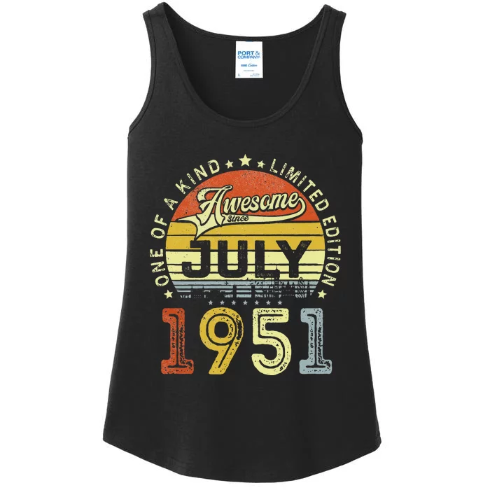 Vintage July 1951 Limited Edition 72nd Bday 72 Years Old Ladies Essential Tank