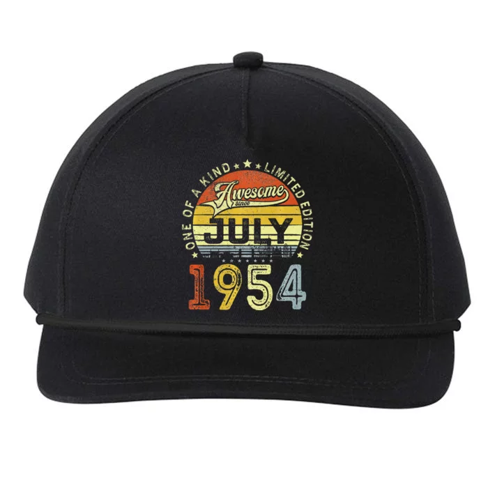 Vintage July 1954 Limited Edition 69th Bday 69 Years Old Snapback Five-Panel Rope Hat