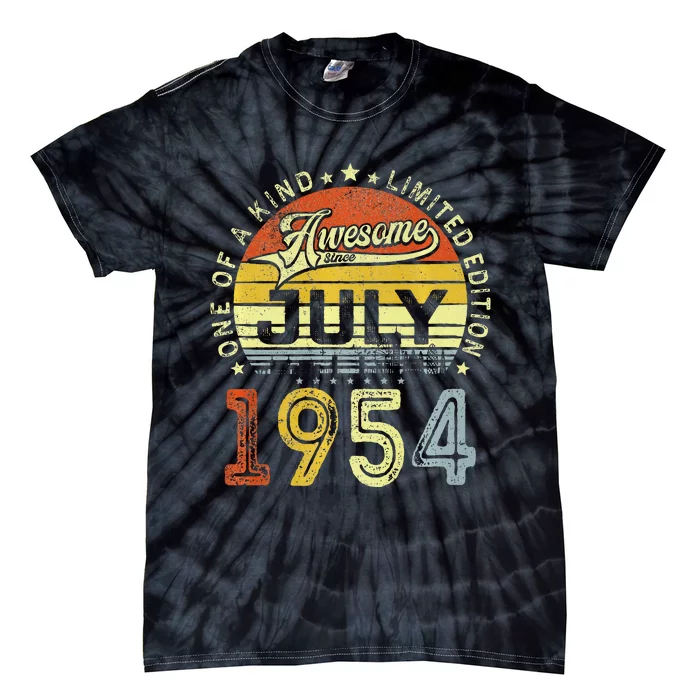 Vintage July 1954 Limited Edition 69th Bday 69 Years Old Tie-Dye T-Shirt