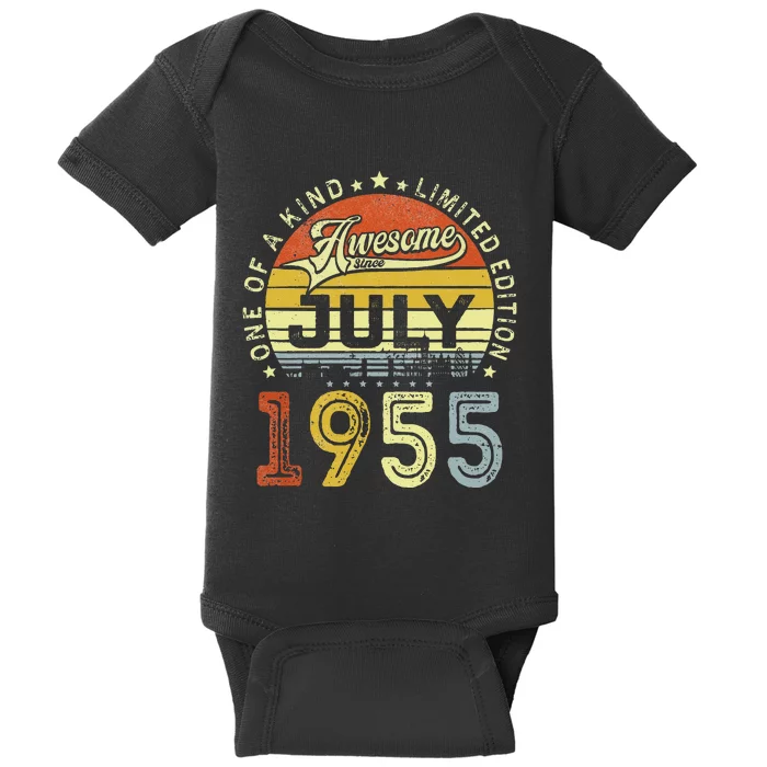 Vintage July 1955 Limited Edition 68th Bday 68 Years Old Baby Bodysuit