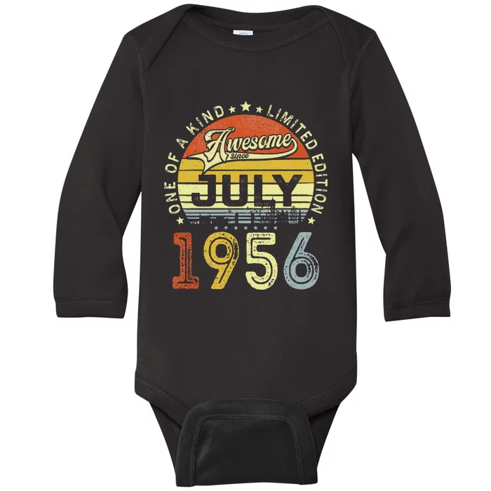 Vintage July 1956 Limited Edition 67th Bday 67 Years Old Baby Long Sleeve Bodysuit