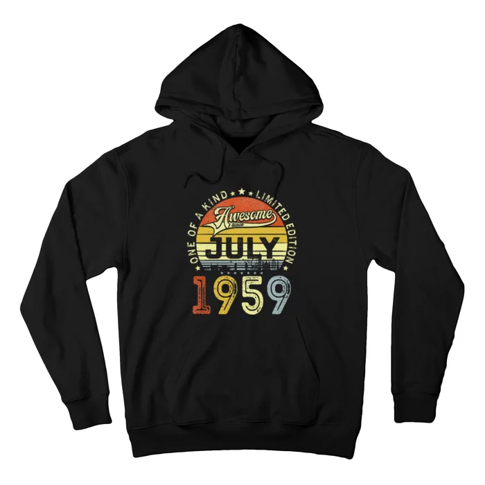 Vintage July 1959 Limited Edition 64th Bday 64 Years Old Hoodie