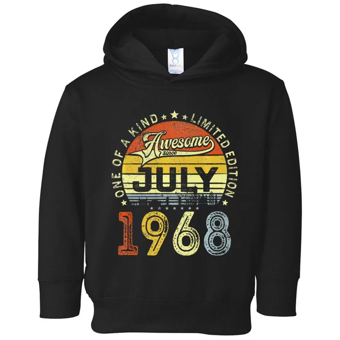 Vintage July 1968 Limited Edition 55th Bday 55 Years Old Toddler Hoodie