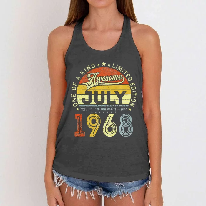 Vintage July 1968 Limited Edition 55th Bday 55 Years Old Women's Knotted Racerback Tank