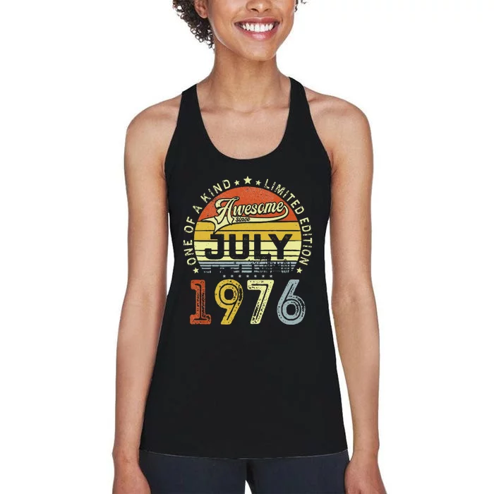 Vintage July 1976 Limited Edition 47th Bday 47 Years Old Women's Racerback Tank