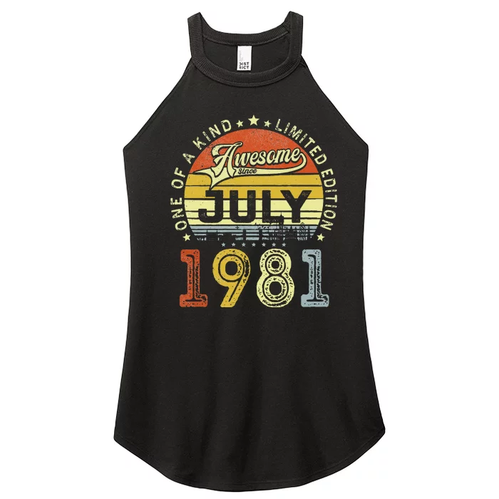 Vintage July 1981 Limited Edition 42nd Bday 42 Years Old Women’s Perfect Tri Rocker Tank