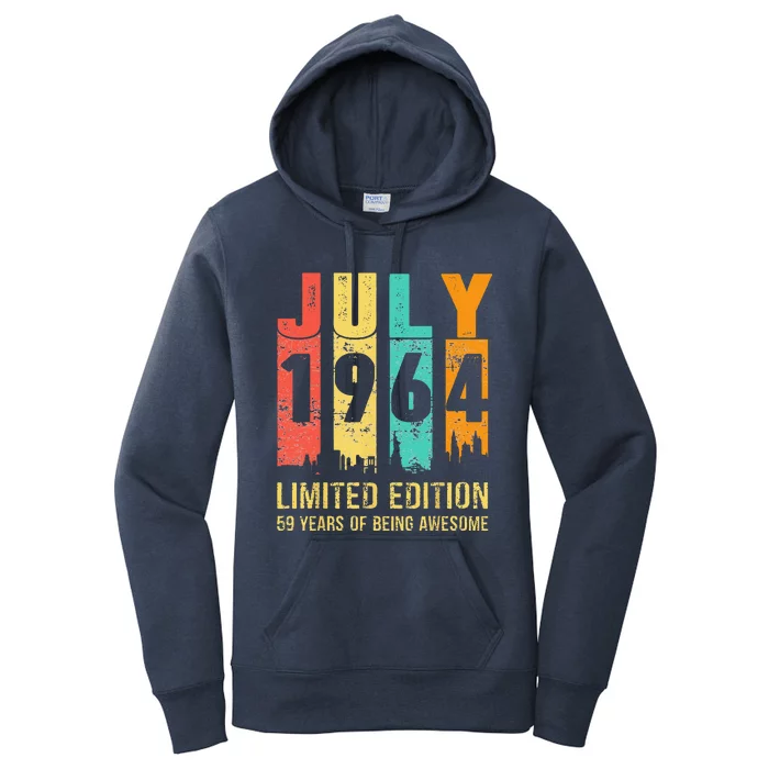 Vintage July 1964 59th Birthday 59 Years Old Bday Party Women's Pullover Hoodie