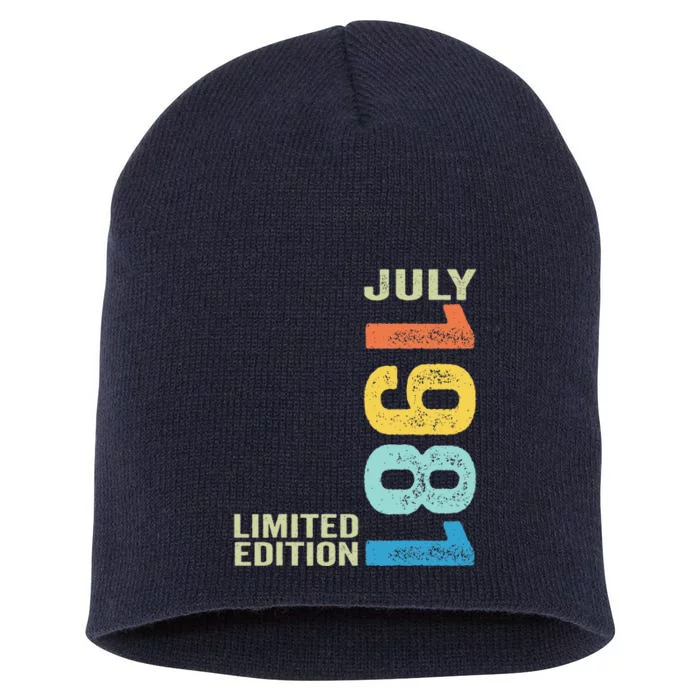 Vintage July 1981 Birthday Limited Edition 42 Year Old Short Acrylic Beanie