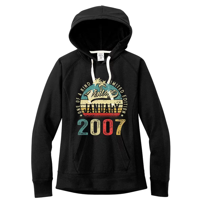 Vintage January 2007 16 Year Old 16th Birthday Gift Women's Fleece Hoodie