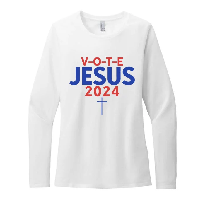 Vote Jesus 2024 American Candidate Voter Rights Womens CVC Long Sleeve Shirt