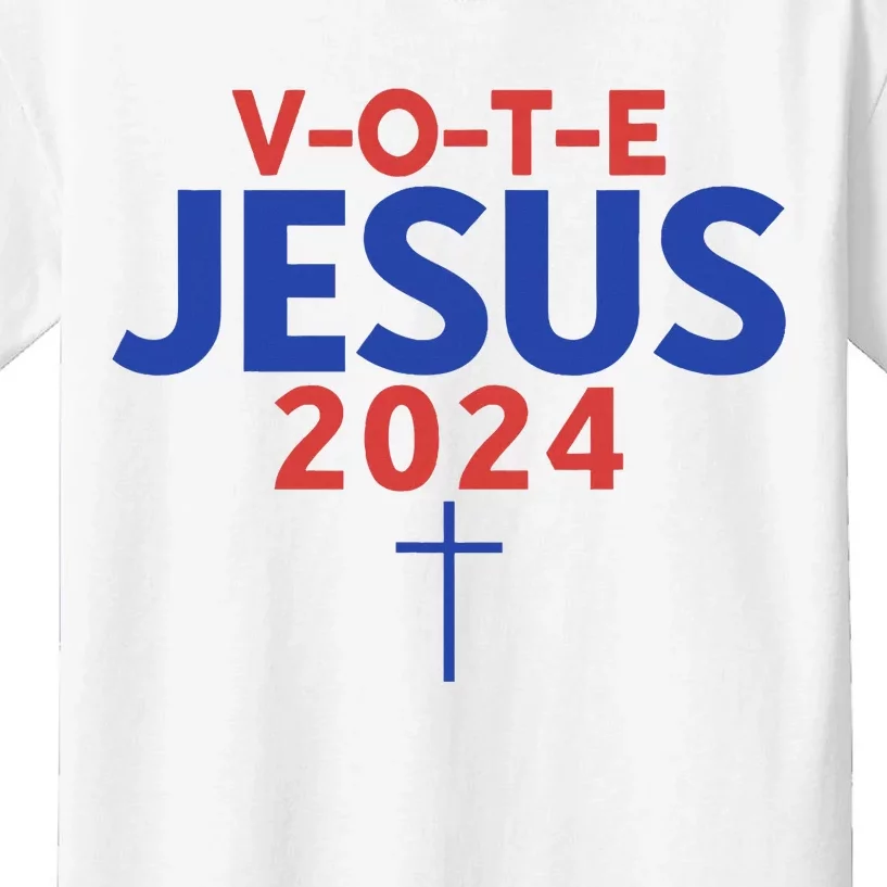 Vote Jesus 2024 American Candidate Voter Rights Kids T-Shirt