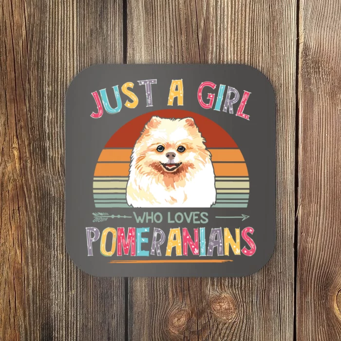 Vintage Just A Girl Who Loves Pomeranians Dog Lovers Gift Coaster