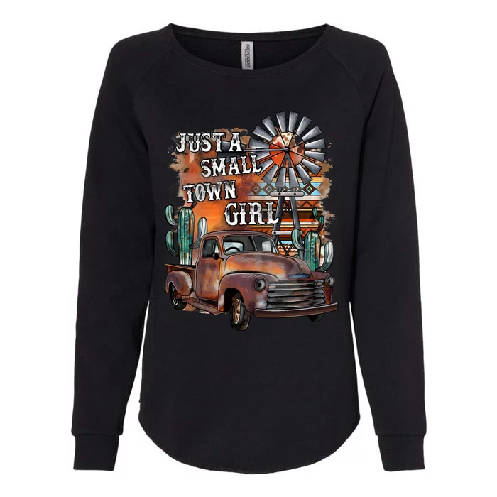 Vintage Just A Small Town Girl Western Cowgirl Cowboy Womens California Wash Sweatshirt